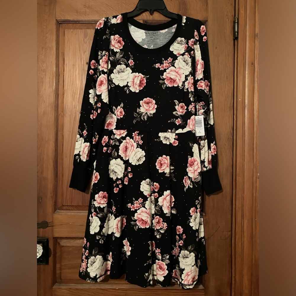 Torrid long sleeve skater dress